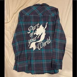 Hot Topic Disney little Mermaid buttoned down shirt size medium